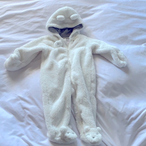 Fleece Bunting Bear Suit with Mittens - Picture 1 of 12